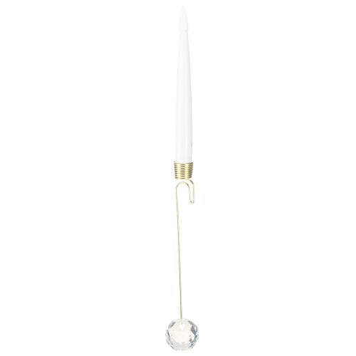 Article Bougies LED en forme d'arbre, bougies coniques avec cristal, lumière jaune, 31 cm, lot de 10