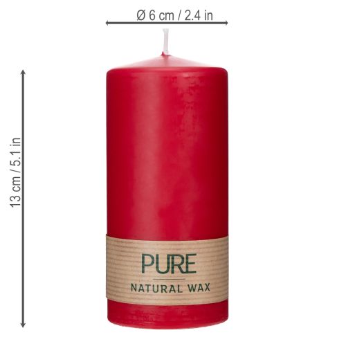 Article Bougie pilier PURE en cire naturelle pour une ambiance chaleureuse 13 cm