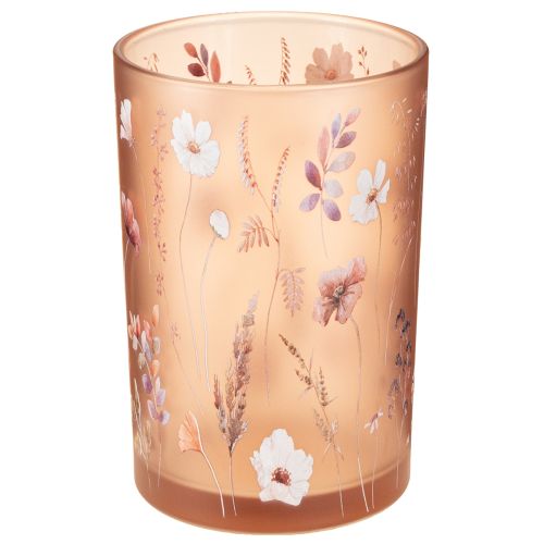 Article Porte-bougie chauffe-plat en verre à motif floral pour des moments chaleureux à la maison, 18 cm