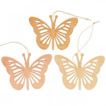 Article Déco papillons déco cintre orange/rose/jaune 12cm 12pcs