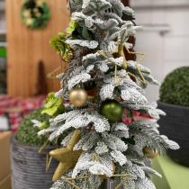 Article Sapin de Noël artificiel Slim enneigé décoration hivernale H180cm
