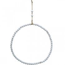 Article Bague avec perles, printemps, anneau décoratif, mariage, couronne à suspendre blanc Ø28cm 4pcs