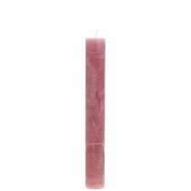 Article Bougies coniques couleur unie vieux rose 34mm x 240mm 4pcs