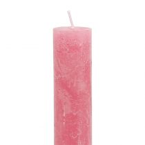 Article Bougies coniques teintes en rose 34mm x 240mm 4pcs