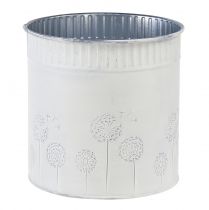 Article Jardinière pissenlits pot de fleur en métal blanc Ø15,5cm H15,5cm