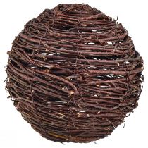 Article Boule décorative en vignes, marron naturel, diamètre 20 cm