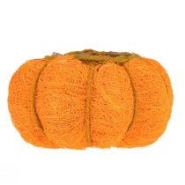 Article Cache-pot citrouille orange/jaune-vert en sisal Ø15cm H9cm