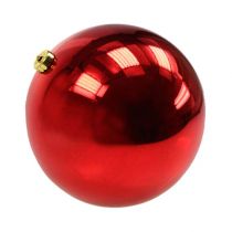 Article Boule de Noël moyenne en plastique rouge 20cm