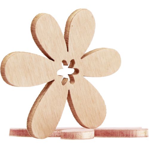 Article Fleurs en bois fleurs de décoration dispersées bois orange/rose/blanc 72 pcs