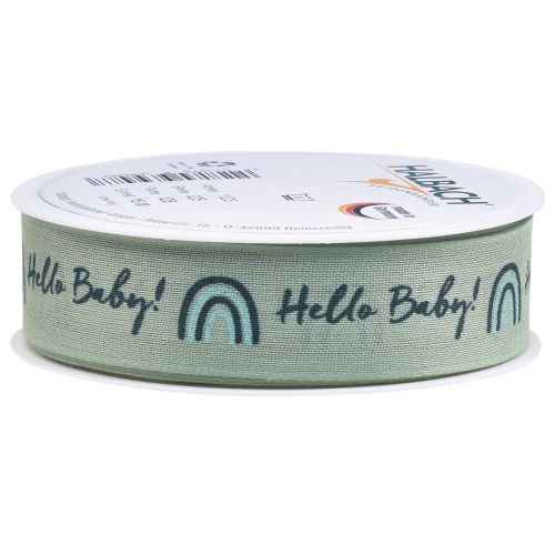Article Ruban cadeau Hello Baby ruban décoratif vert 25mm 16m