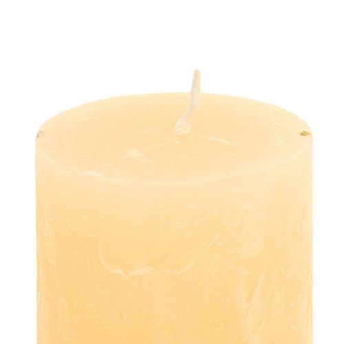 Bougies Abricot Lumière Bougies Pilier De Couleur Unie  85×120mm 2pcs-13047-239