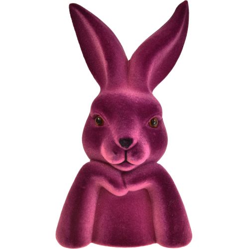 Floristik24 Bunny Thinking Buste de lapin floqué Pâques 16,5×13×27cm