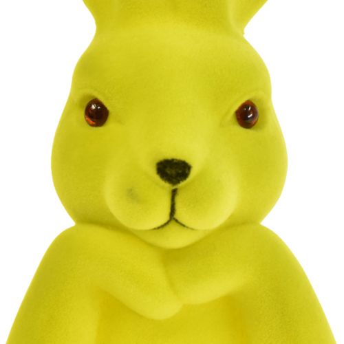 Floristik24 Thinking Bunny Buste de lapin de Pâques Jaune Vert 16,5 × 13 × 27 cm