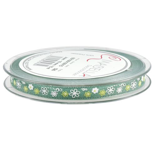 Article Ruban cadeau fleurs ruban décoratif ruban vert 10mm 15m