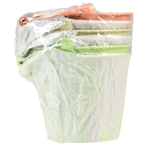 Article Seau avec anse jardinière métal pastel Ø14cm H12cm 6 pcs