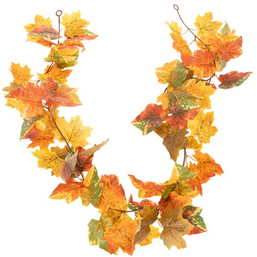 Article Guirlande artificielle en feuilles d’érable 165 cm, décoration automnale multicolore