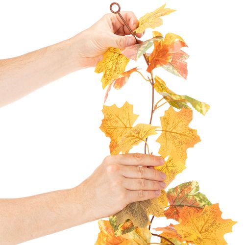 Article Guirlande artificielle en feuilles d’érable 165 cm, décoration automnale multicolore