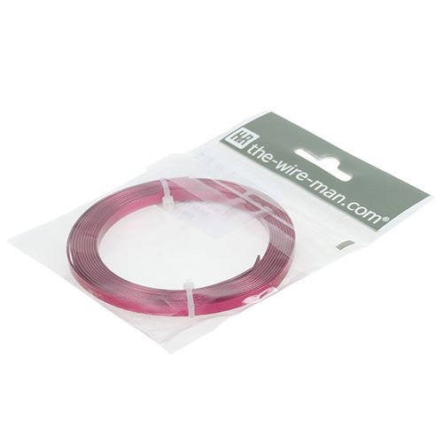 Article Fil plat d’aluminium en rose vif 5mm x 1mm 2,5m