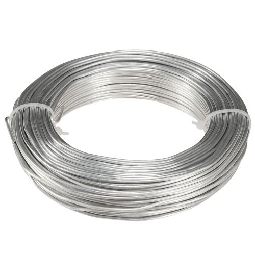 Fil d&#39;aluminium en fil artisanal en métal argenté 2mm 500g