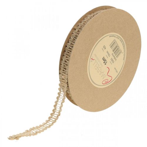 Article Ruban déco naturel, décoration cadeau, ruban jute nature 15mm 15m