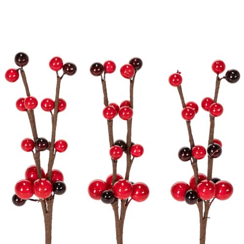 Article Branche artificielle avec baies rouges 15 cm Lot de 6