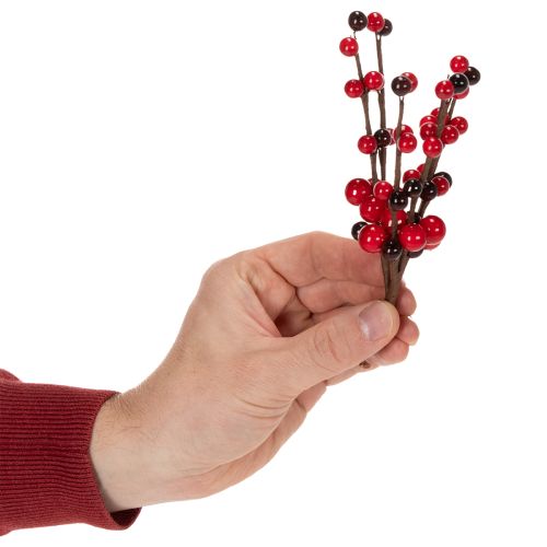 Article Branche artificielle avec baies rouges 15 cm Lot de 6