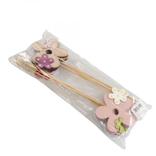 Article Bouchons fleur bois fleur papillon coloré Ø10cm 12pcs