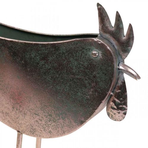 Article Cache-pot Poulet Métal Oiseau Métallisé Rosé 51×16×37cm