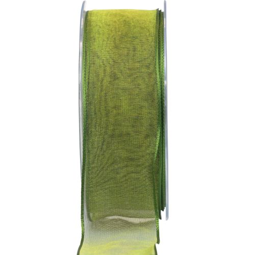 Floristik24 Ruban mousseline ruban organza ruban décoratif organza vert 40mm 20m