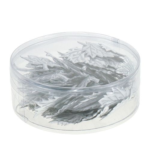 Article Feuilles de soie décoratives 5cm argent 60 pcs