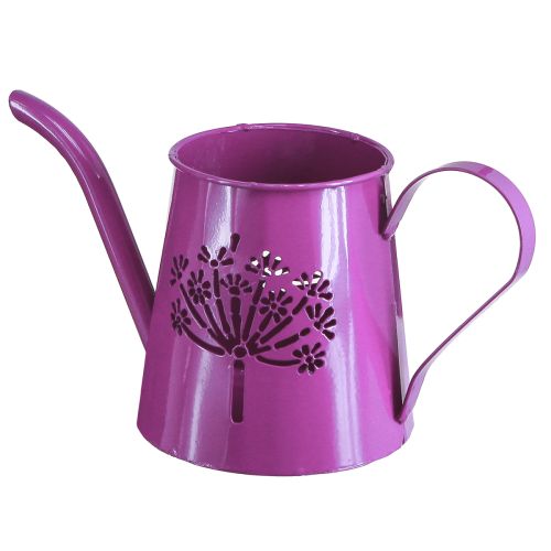 Arrosoir décoratif pichet métal pissenlit violet H12cm 2pcs