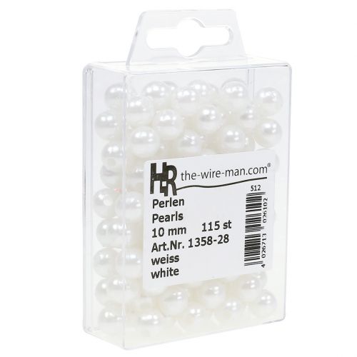 Article Perles décoratives blanches Ø10mm 115 pcs