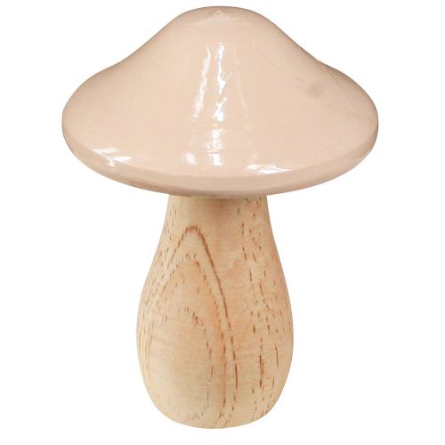 Article Champignons décoratifs en bois marron beige orange Ø7,5cm H10cm 3 pcs