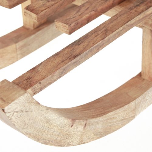 Article Décoration de table en bois de traîneau naturel, décoration d&#39;hiver en bois de manguier 60×23×15cm