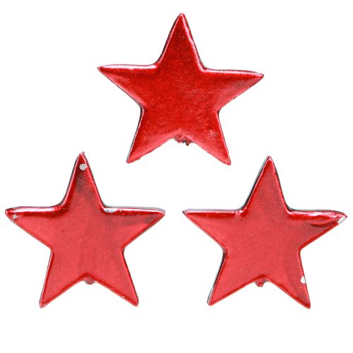 Floristik24 Étoiles décoratives décoration scatter métallisé rouge – 2ème choix – Ø5cm 36 pcs