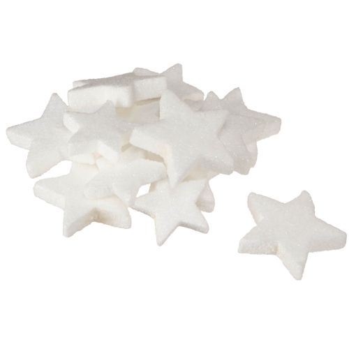 Article Étoiles décoratives paillettes blanches décoration de Noël 4/5cm 36 pcs