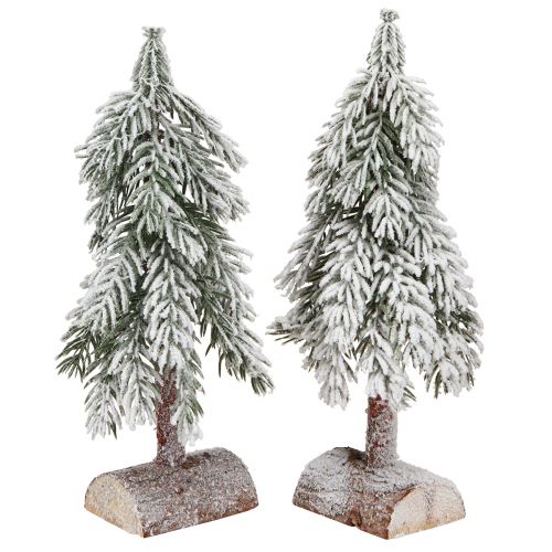 Floristik24 Sapin de Noël décoratif avec neige artificielle sur socle 30cm 2pcs