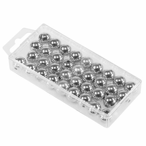 Article Perles décoratives argent métallisé 14mm 35 pcs