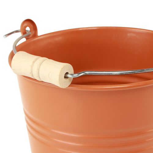 Article Jardinière seau déco métal marron orange Ø16cm H14,5cm 1,6L