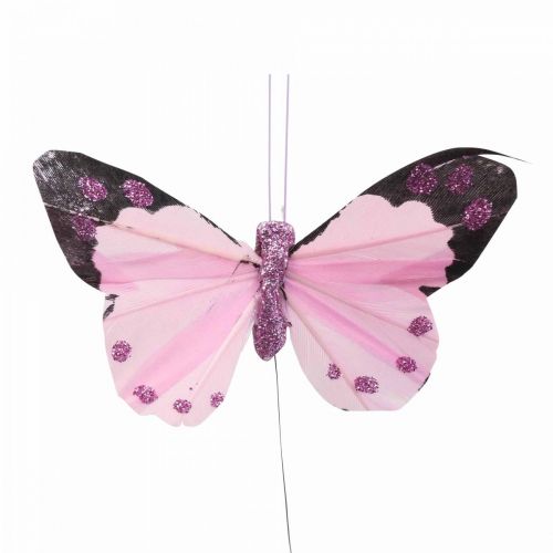 Carte popup d'anniversaire papillon violet, panier de fleurs