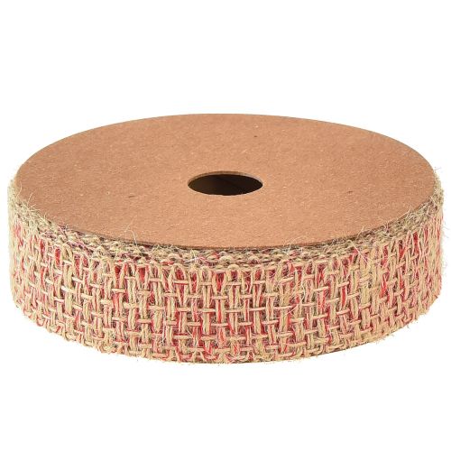 Article Ruban décoratif ruban de jute pour décoration rouge naturel 25mm 10m