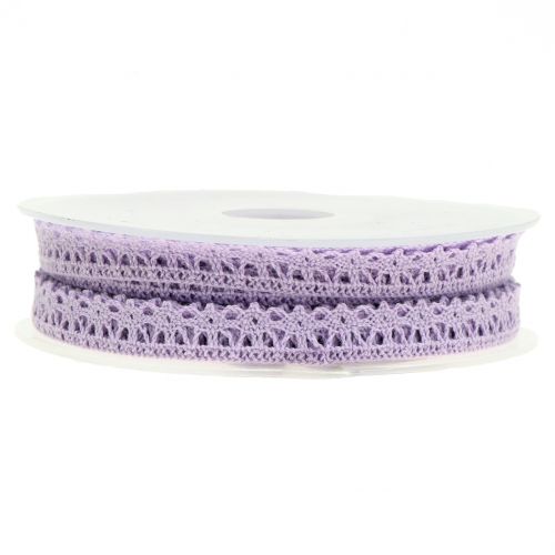 Article Ruban déco crochet lilas 12mm 20m