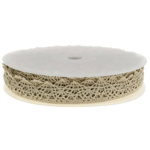 Article Ruban décoratif dentelle gris-beige 22 mm 20 m