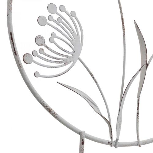 Article Anneau déco de printemps Métal Blanc Sur socle Ø20cm H32cm