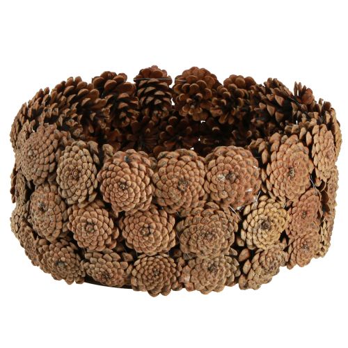 Bol décoratif pommes de pin marron naturel Ø35cm H15cm