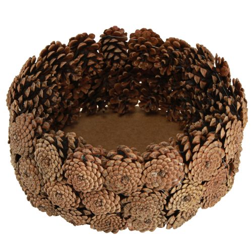 Article Bol décoratif pommes de pin marron naturel Ø35cm H15cm