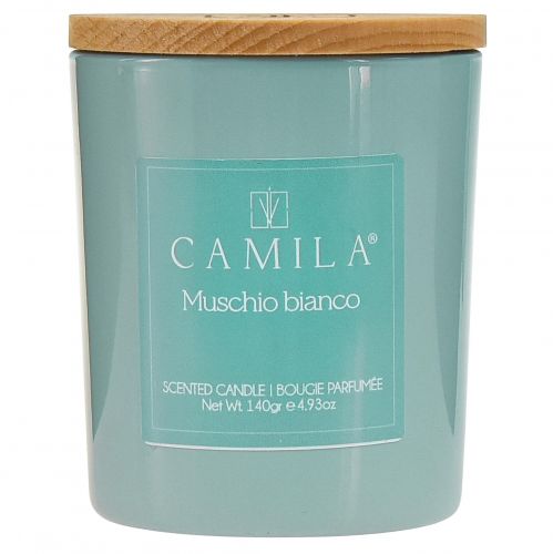 Article Bougie parfumée dans un verre Camila Musc Blanc Ø7,5cm H8cm