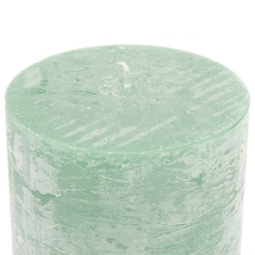 Article Bougies unies vert clair 60x100mm 4 pcs