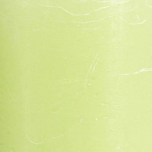 Article Bougies unies vert citron​​​​​​​ Bougies pilier 70×120mm 4 pcs