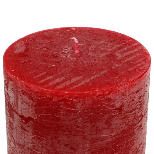 Article Bougies de couleur unie rouge 60x100mm 4 pcs